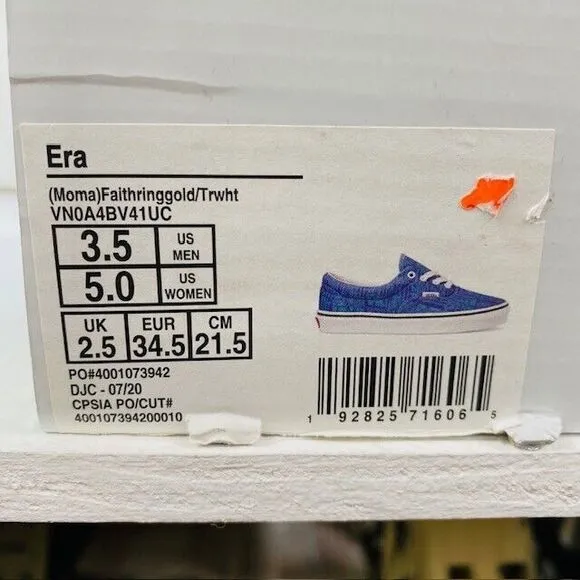 NEW Vans x MoMA‎ Faith Ringgold Era Sneaker Skate Shoes Men 3.5 Women 5