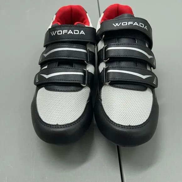 NEW Wofada Unisex Cycling Bike Shoes Women’s Size 41 Black/Grey/Red