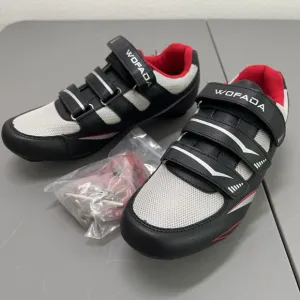NEW Wofada Unisex Cycling Bike Shoes Women’s Size 41 Black/Grey/Red