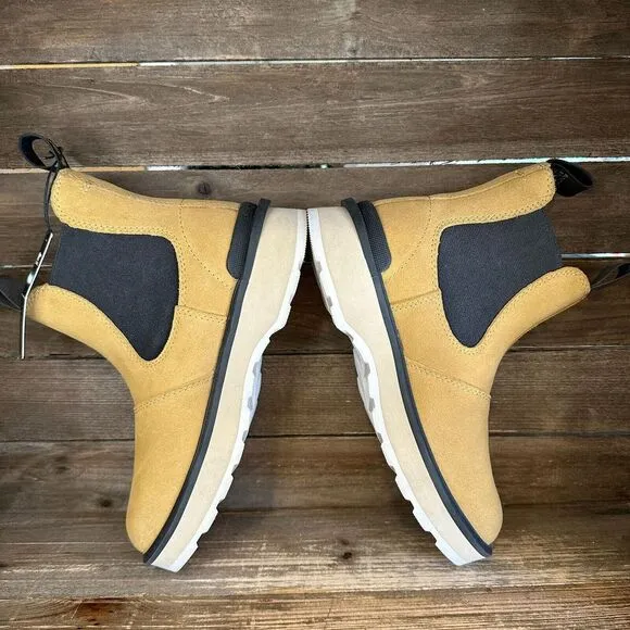 New Womens Sorel Hi-Line Tan Suede Ankle‎ Boots Chelsea Waterproof Size 7.5 M