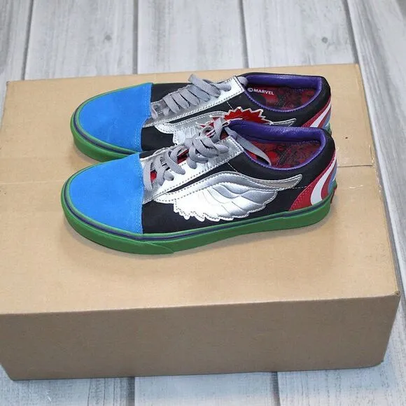 NEW Vans Womens Old Skool Marvel Avengers Wing Shield Skate Shoes Captain Americ