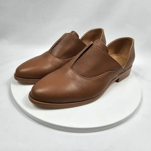 NIB Nisolo Emma D'Orsay Oxford 2.0 Loafer Shoes Slip-On Leather Nutmeg Brown 7.5
