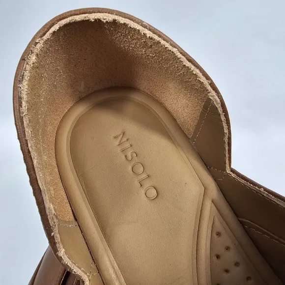 NIB Nisolo Emma D'Orsay Oxford 2.0 Loafer Shoes Slip-On Leather Nutmeg Brown 7.5