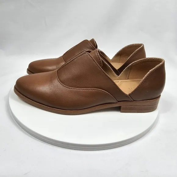 NIB Nisolo Emma D'Orsay Oxford 2.0 Loafer Shoes Slip-On Leather Nutmeg Brown 7.5