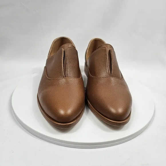 NIB Nisolo Emma D'Orsay Oxford 2.0 Loafer Shoes Slip-On Leather Nutmeg Brown 7.5