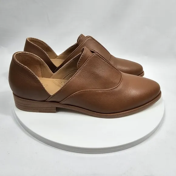 NIB Nisolo Emma D'Orsay Oxford 2.0 Loafer Shoes Slip-On Leather Nutmeg Brown 7.5