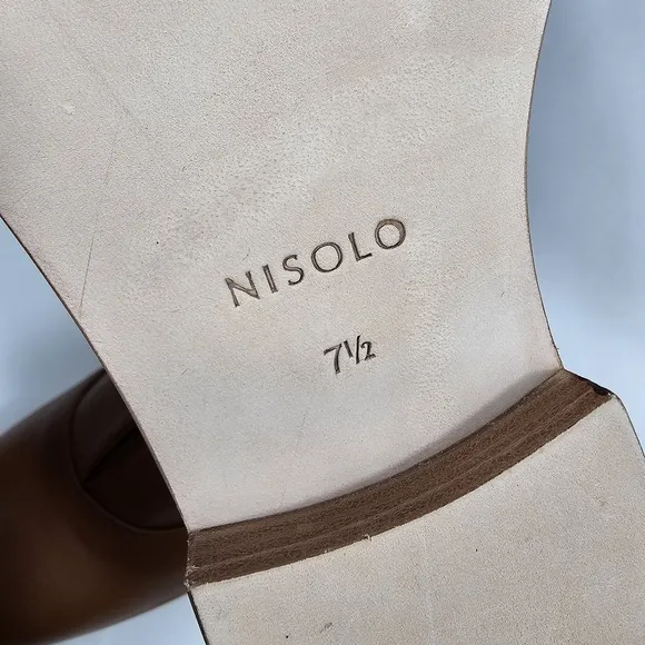 NIB Nisolo Emma D'Orsay Oxford 2.0 Loafer Shoes Slip-On Leather Nutmeg Brown 7.5