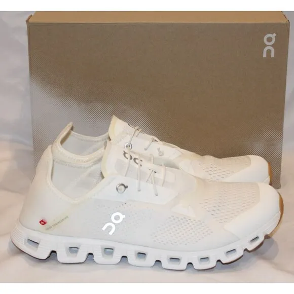 NIB ON CLOUD MEN'S CLOUD 5 RUNNING SHOES SNEAKER UNDYED WHITE WHITE 10.5