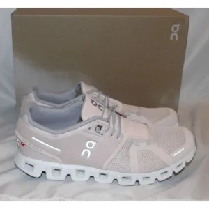 NIB ON CLOUD WOMEN'S CLOUD 5 RUNNING SHOES SNEAKER SHELL PINK/WHITE SZ 11