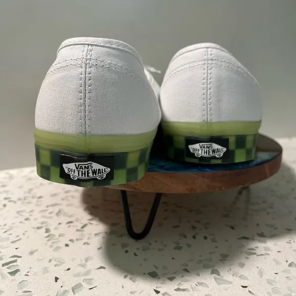 NIB Vans Authentic Translucent White Green Ash Shoes Mens 10 Skate Sneaker