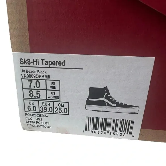 NIB Vans Sk8-Hi Tapered UV Beads Shoes