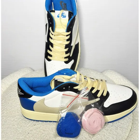 Nike Air Athletic Shoes - Black, White, Blue