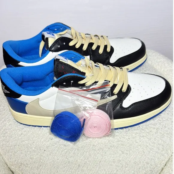Nike Air Athletic Shoes - Black, White, Blue
