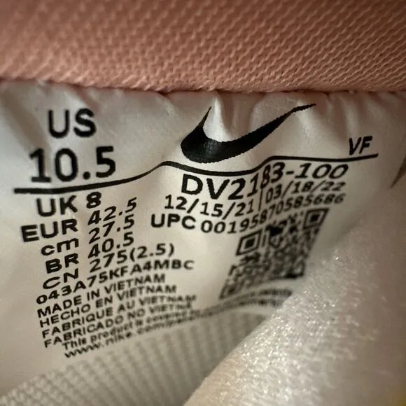 Nike Air Force 1 07 LX Shoes Women's Size 10.5 White/ Yellow -DV2183 100 New
