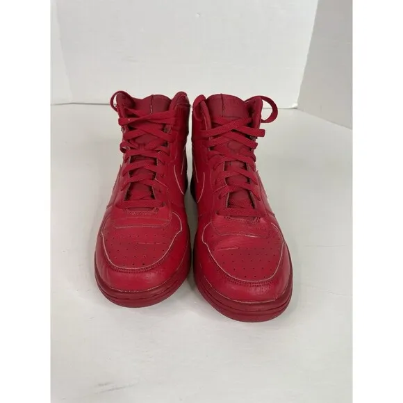 Nike Air Force 1 Shoes Red S Mens 8.5 Big High Top Leather Basketball 336608-660