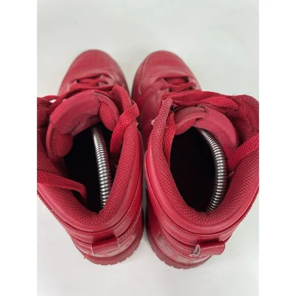 Nike Air Force 1 Shoes Red S Mens 8.5 Big High Top Leather Basketball 336608-660