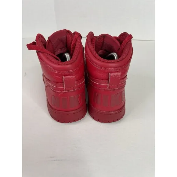 Nike Air Force 1 Shoes Red S Mens 8.5 Big High Top Leather Basketball 336608-660