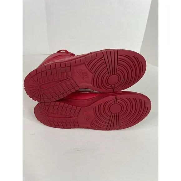 Nike Air Force 1 Shoes Red S Mens 8.5 Big High Top Leather Basketball 336608-660