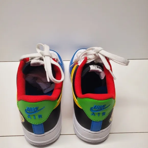 Nike Air Force1 '07 QS Shoes &quot;UNO&quot; White Black Red Blue Yellow