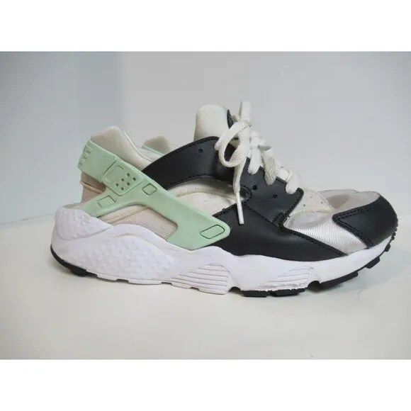 Nike Air Huarache Run Sneakers Shoes Youth US 7 White Green Running 654275-116