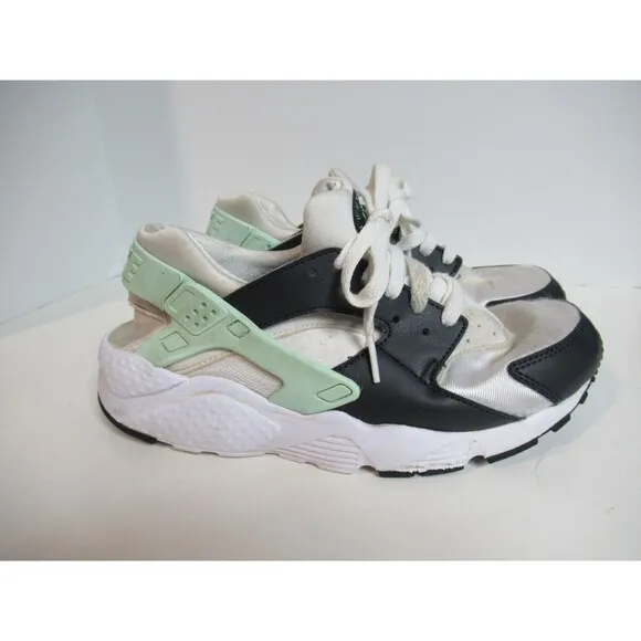Nike Air Huarache Run Sneakers Shoes Youth US 7 White Green Running 654275-116