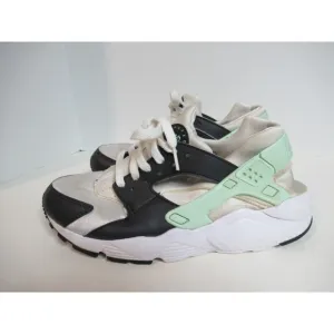 Nike Air Huarache Run Sneakers Shoes Youth US 7 White Green Running 654275-116