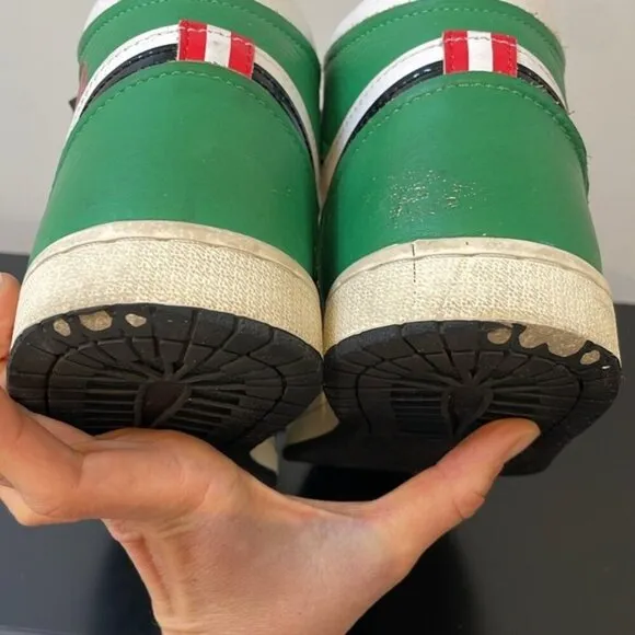 NIKE AIR JORDAN 1 HIGH TOP OG LUCKY GREEN WHITE SHOES SNEAKERS size 9