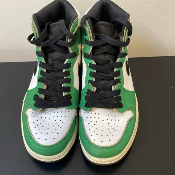 NIKE AIR JORDAN 1 HIGH TOP OG LUCKY GREEN WHITE SHOES SNEAKERS size 9