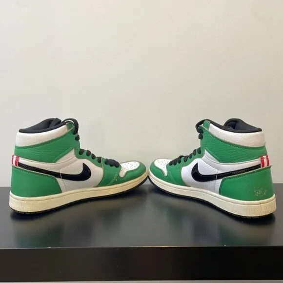 NIKE AIR JORDAN 1 HIGH TOP OG LUCKY GREEN WHITE SHOES SNEAKERS size 9