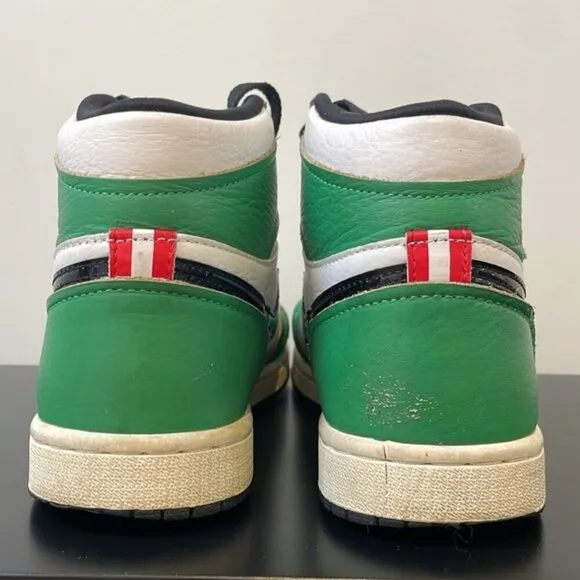 NIKE AIR JORDAN 1 HIGH TOP OG LUCKY GREEN WHITE SHOES SNEAKERS size 9