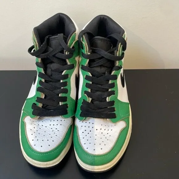 NIKE AIR JORDAN 1 HIGH TOP OG LUCKY GREEN WHITE SHOES SNEAKERS size 9