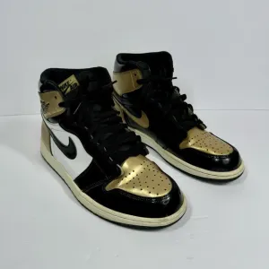 Nike Air Jordan 1 Retro High OG NRG Gold Toe‎ With COA 861428-007 Mens Sz 10