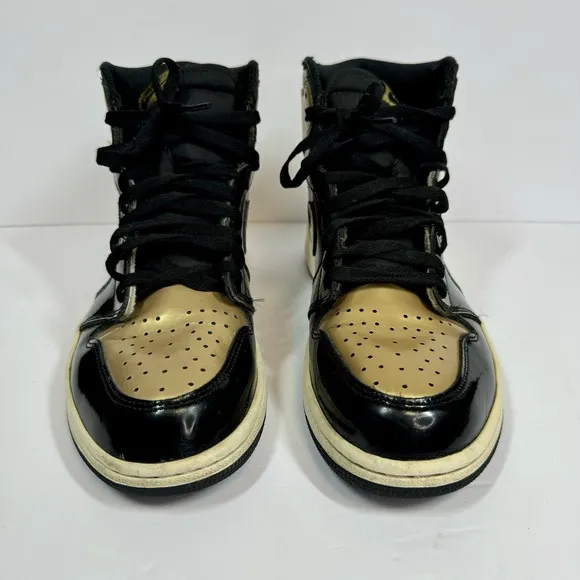Nike Air Jordan 1 Retro High OG NRG Gold Toe‎ With COA 861428-007 Mens Sz 10