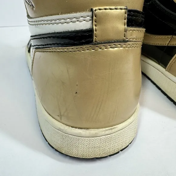 Nike Air Jordan 1 Retro High OG NRG Gold Toe‎ With COA 861428-007 Mens Sz 10