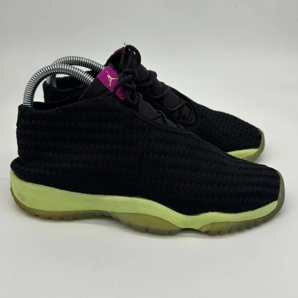 Nike‎ Air Jordan Shoes Kids 5.5 Future GG Black Lime Green Sneaker Low Top Youth
