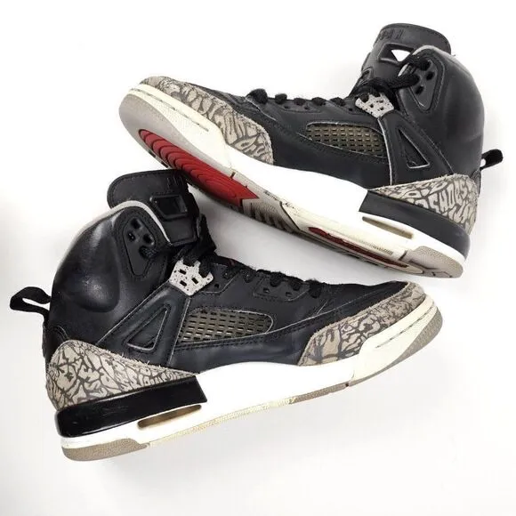 Nike Air Jordan Spizike Black Cement Gray Brooklyn Boys High Top Sneakers 6Y