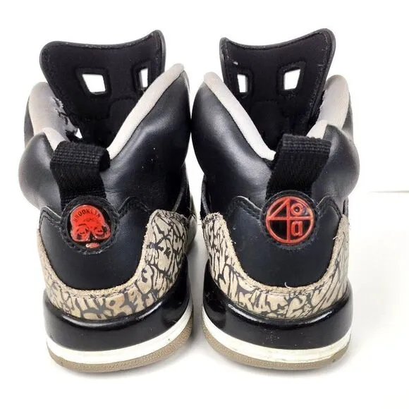 Nike Air Jordan Spizike Black Cement Gray Brooklyn Boys High Top Sneakers 6Y