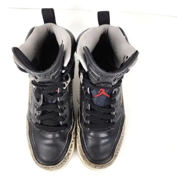 Nike Air Jordan Spizike Black Cement Gray Brooklyn Boys High Top Sneakers 6Y