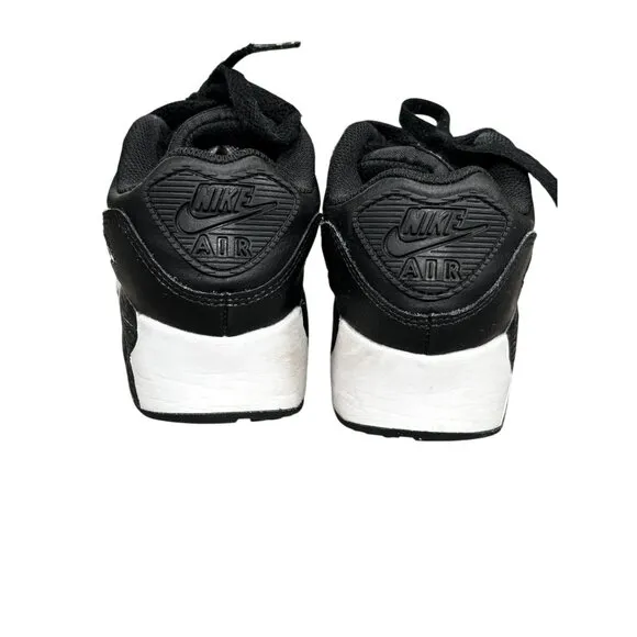 Nike Air Max 90 Black &amp; White Youth Sneakers Size 3Y Comfortable Athletic Shoes