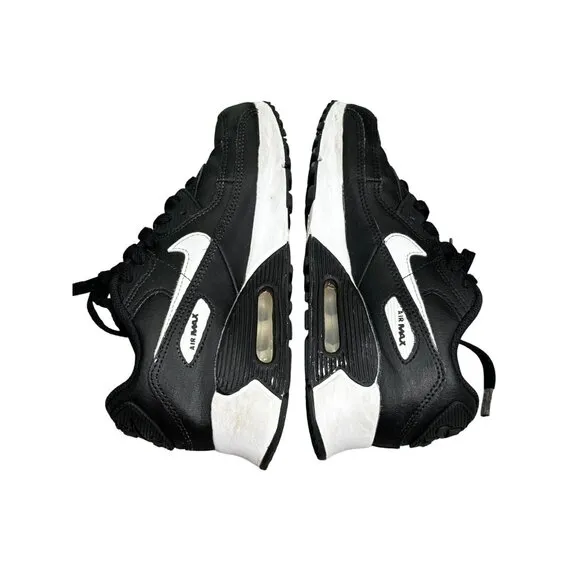 Nike Air Max 90 Black &amp; White Youth Sneakers Size 3Y Comfortable Athletic Shoes