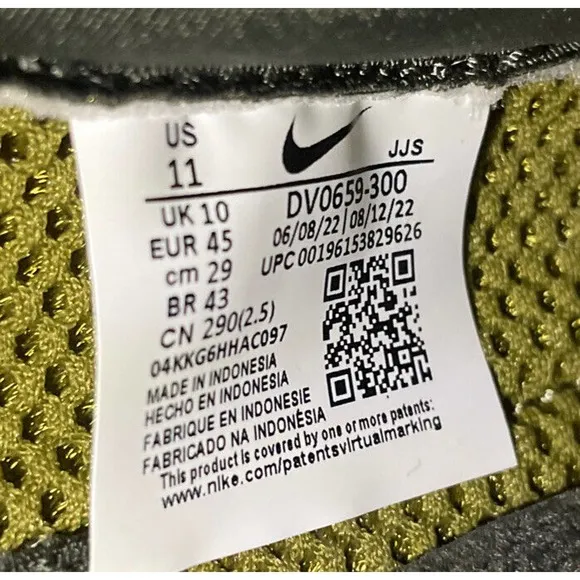 NIKE AIR MAX KUKINI PILGRIM Drab Olive Run Slip Shoes Mens 11 New Fast Ship
