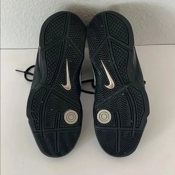Nike Air Visi Pro Black Leather Athletic Shoes Mid-Top Basketball Sneakers
