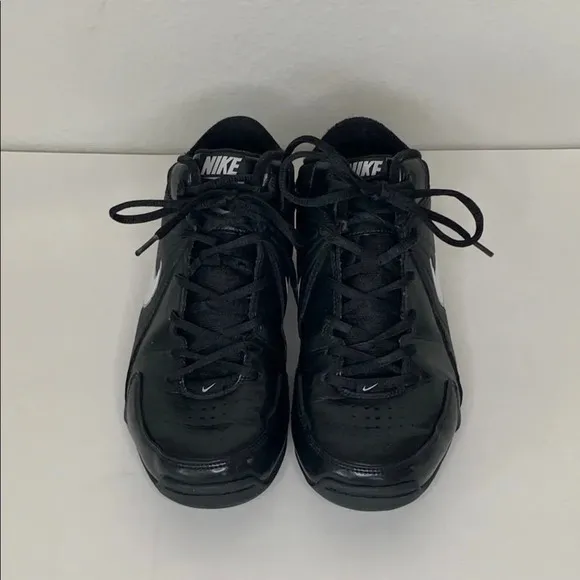 Nike Air Visi Pro Black Leather Athletic Shoes Mid-Top Basketball Sneakers