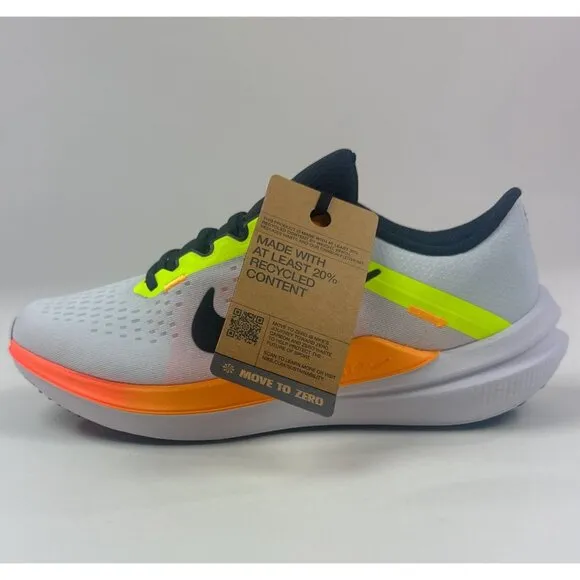 Nike Air Winflo 10 Mens White Volt Orange Running Shoes Sneakers DV4022-101