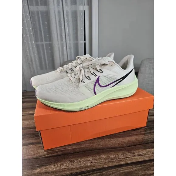 NIKE Air Zoom Pegasus 39 Running Shoes Mens 10.5 Light Orewood Plumb Purple
