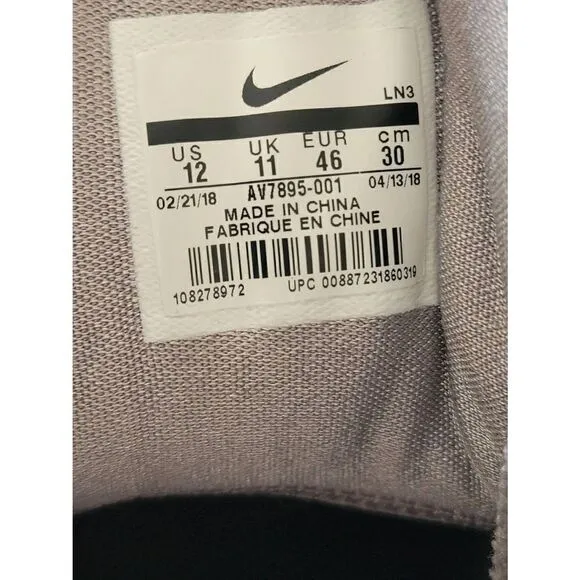Nike Airmax Men's Black Gray Speed Turf Leather Basketball Sneaker Shoes Size 12