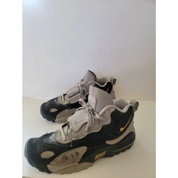 Nike Airmax Men's Black Gray Speed Turf Leather Basketball Sneaker Shoes Size 12