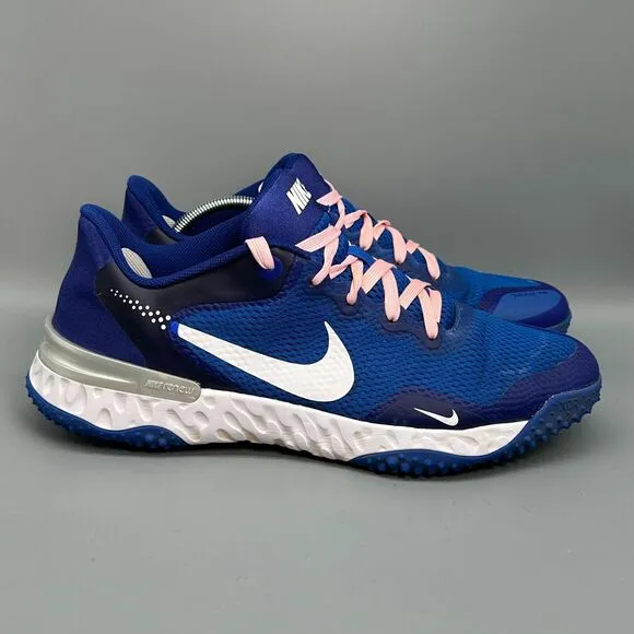 Nike Alpha Huarache Elite 3 Turf Men's 13 Blue Baseball Cleats Lace-Up Low Top