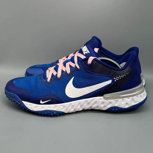 Nike Alpha Huarache Elite 3 Turf Men's 13 Blue Baseball Cleats Lace-Up Low Top