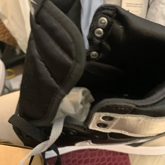 Nike Black and Silver Sneakers High-Top Design